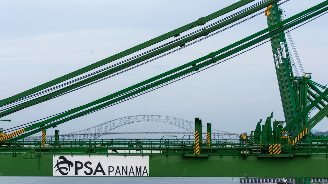 On a port crane in&nbsp;Panama